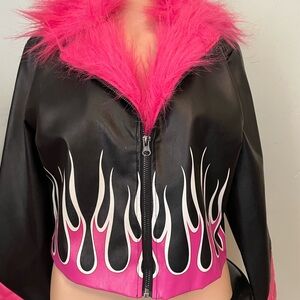 Pink and Black Flame Jacket